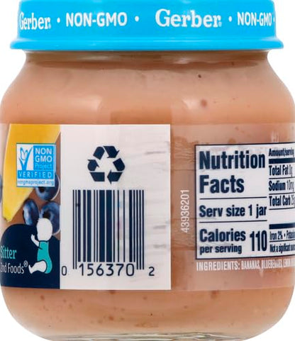 Gerber Stage 2 Baby Food, Organic Apple Spinach with Kale Jar, Fruit & Veggie Puree, Vitamin C, Non-GMO, Baby Food Puree Jars Glass