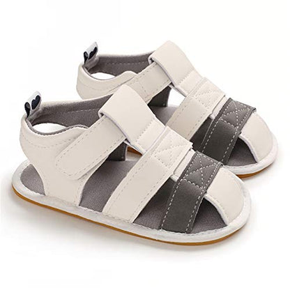 E-FAK Baby Boys Girls Summer Sandals Outdoor Beach Anti-Slip Rubber Soft Sole Newborn Toddler First Walker Shoes
