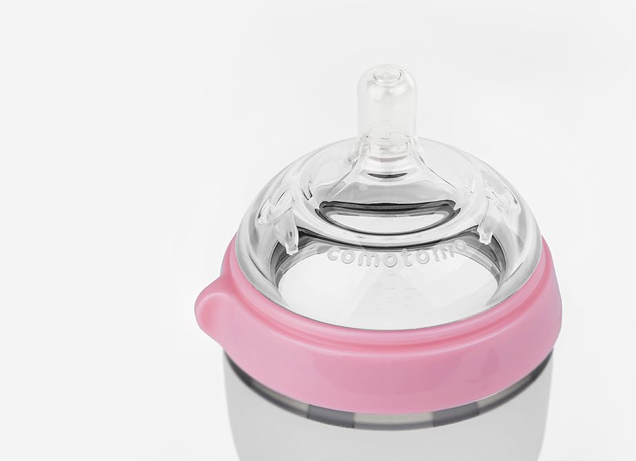 Comotomo Baby Bottle Double Pack, Pink, 5oz