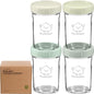 KeaBabies 4pk 8oz & 4pk 4oz Glass Baby Food Containers with Lids - Leak-Proof,Microwavable Small Glass Jars,Baby Purees & Toddler Snack Storage Containers,BPA-Free,Dishwasher & Freezer Safe(Musk Dusk)