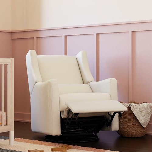 Babyletto Kiwi Electric Power Glider Recliner Nursery Chair w/ USB Ports - Water & Stain Resistant Glider Rocking Chair for Nursery - GREENGUARD Gold Certified Swivel Rocker Recliner Chair - Cream