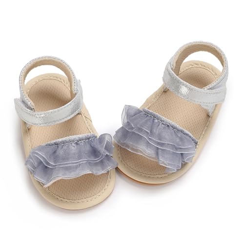 COSANKIM Baby Girl Sandals Rubber Sole Summer Outdoor Infant First Walker Crib Dress Shoes Baby Sandals