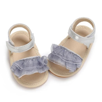 COSANKIM Baby Girl Sandals Rubber Sole Summer Outdoor Infant First Walker Crib Dress Shoes Baby Sandals
