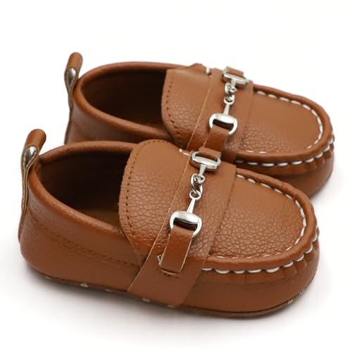 First Walking Shoes for Baby Boys Delightful Solid Color Slip-On Loafers, Lightweight, Non-Slip Flat