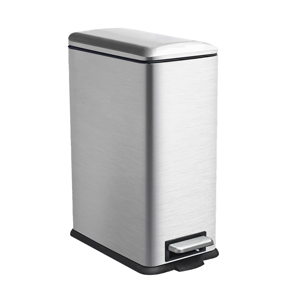 Diaper Pail, Baby Diaper Trash Can with Removal Inner Liner, Childproof Lock, Stainless Steel Garbage Pail with lid, Soft Close, Odor Control Diaper Disposal Bin, 4 Gallon Pink Diaper Can