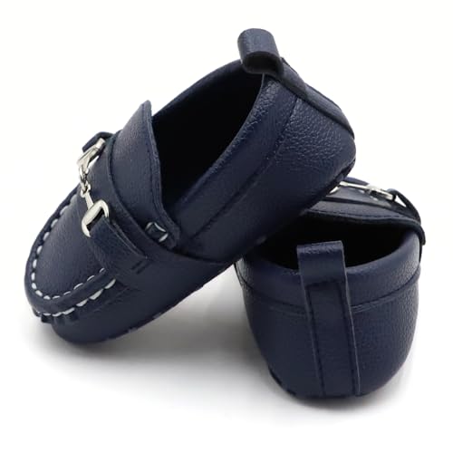 First Walking Shoes for Baby Boys Delightful Solid Color Slip-On Loafers, Lightweight, Non-Slip Flat