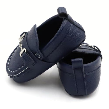 First Walking Shoes for Baby Boys Delightful Solid Color Slip-On Loafers, Lightweight, Non-Slip Flat