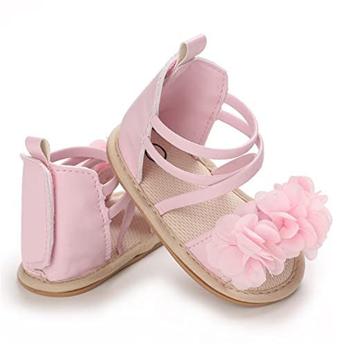 COSANKIM Baby Girl Sandals Rubber Sole Summer Outdoor Infant First Walker Crib Dress Shoes Baby Sandals