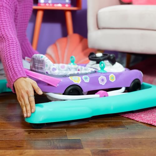 Bright Starts JuneBerry Walk-A-Bout Baby Walker and Entertainer, Removeable Floor Toy, with Easy Fold Frame for Storage, Ages 6 Months +