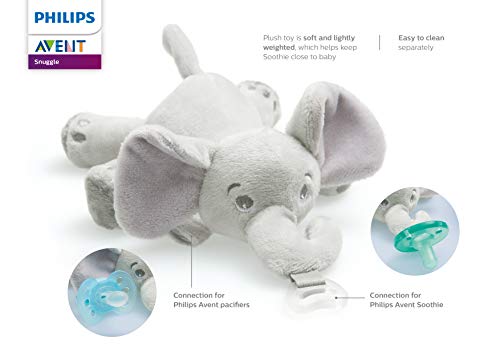 Philips AVENT Soothie Snuggle Pacifier Holder with Detachable Pacifier, 0m+, Giraffe, SCF347/01-1 Count (Pack of 1)