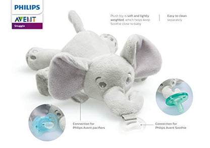 Philips AVENT Soothie Snuggle Pacifier Holder with Detachable Pacifier, 0m+, Giraffe, SCF347/01-1 Count (Pack of 1)