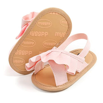myppgg Baby Boys Girls Summer Sandals Non-Slip Soft Sole Infant Slippers Cotton Crib Shoes for Toddler First Walkers