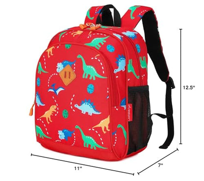 Toddler Backpack for Boys, 12 Inch Kids Dinosaur Backpack for Preschool or Kindergarten, Black