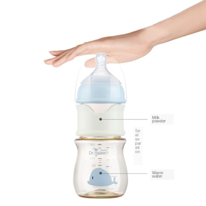 Baby Wide Neck PPSU Bottle With Formula Dispenser, Fast Milk Filling, Travel Portable Quick Flush, M Nipple, BPA-Free (PPSU-Pink, 240ML)