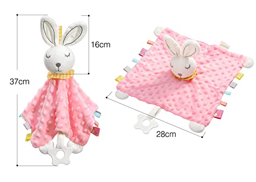 Zooawa Elephant Loveys for Babies Unisex for 1 2 3 4 5 6 Months Security Blanket Soft Stuffed Animal Elephant Baby Stuff Lovie Snuggle Blanket, Soothing Plush Toys Baby Gift for Newborn, Colours