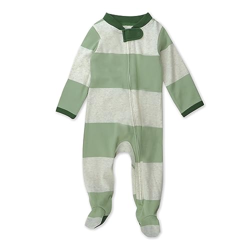 HonestBaby Sleep & Play Footed One-Piece Pajama Sleeper 100% Organic Cotton, Baby Boys