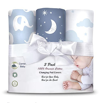 100% Organic Cotton Baby Lounger or Changing Pad Covers with Reenforced Safety Strap Holes. Fits Evolur, Munchkin, Delta, Snuggle Me and More. Multi-Use, Pink for Girl. 3 Pk of Covers Only.