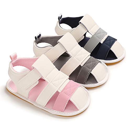 E-FAK Baby Boys Girls Summer Sandals Outdoor Beach Anti-Slip Rubber Soft Sole Newborn Toddler First Walker Shoes