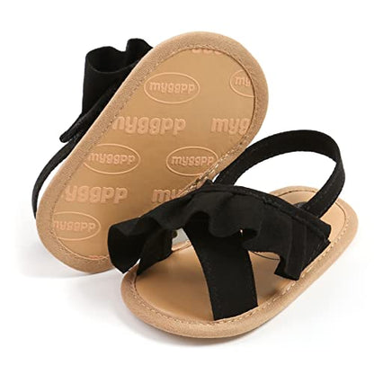 myppgg Baby Boys Girls Summer Sandals Non-Slip Soft Sole Infant Slippers Cotton Crib Shoes for Toddler First Walkers