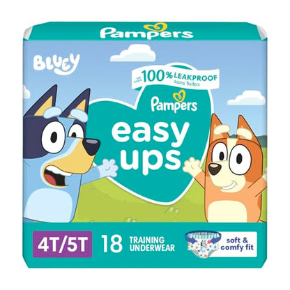 Pampers Training Pants - Easy Ups Boys & Girls Bluey - Size 4T-5T, 104 Count, Children's Potty Underwear (Packaging May Vary)