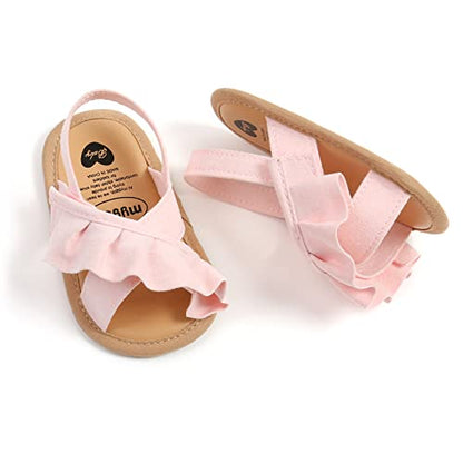 myppgg Baby Boys Girls Summer Sandals Non-Slip Soft Sole Infant Slippers Cotton Crib Shoes for Toddler First Walkers