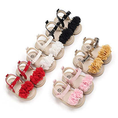 COSANKIM Baby Girl Sandals Rubber Sole Summer Outdoor Infant First Walker Crib Dress Shoes Baby Sandals