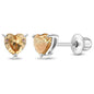 925 Sterling Silver Girls CZ Heart Hypoallergenic Safety Screw Back Earrings - Adorable 5mm Heart Earrings for Young Girls - Great Jewelry for Everyday Wear for Toddlers to Teens