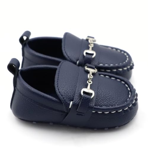 First Walking Shoes for Baby Boys Delightful Solid Color Slip-On Loafers, Lightweight, Non-Slip Flat