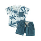 Toddler Baby Boy Summer Clothes Funny Pattren Letter Short Sleeve T Shirt with Shorts 2 Peices Outfits