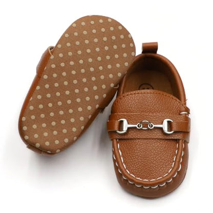 First Walking Shoes for Baby Boys Delightful Solid Color Slip-On Loafers, Lightweight, Non-Slip Flat