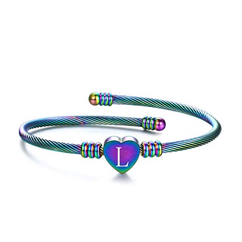 VQYSKO Gold Bracelets for Girls-A to Z Stainless Steel Heart Initial Girl Jewellery, Birthday Gifts for Girls