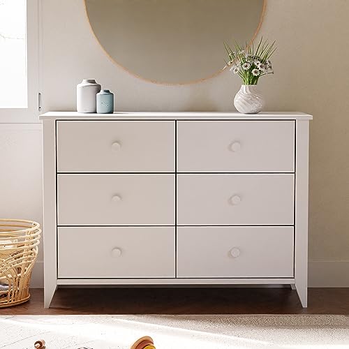 Babyletto Sprout 3-Drawer Changer Dresser with Removable Changing Tray in Washed Natural and White, Greenguard Gold Certified