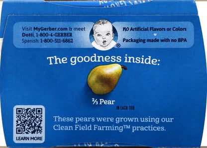 Gerber Baby Food Pear, 4 Oz, 2 Ct Tubs