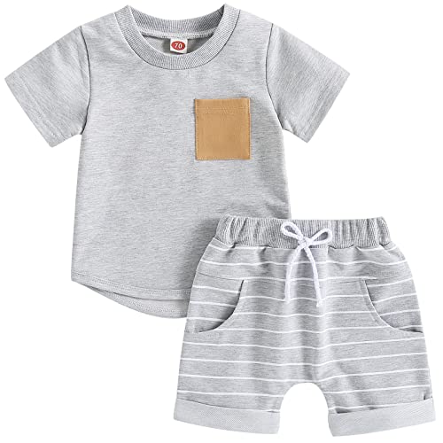 Mubineo Infant Toddler Baby Boy Summer T Shirt Shorts Outfits Short Sleeve Tee Tops Clothes Set