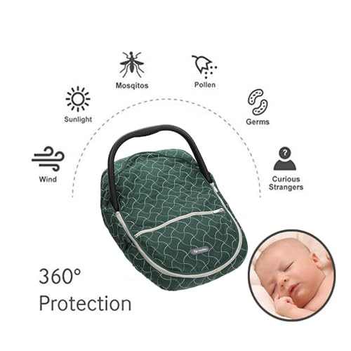 Yoofoss Baby Car Seat Cover Winter Carseat Canopies Cover to Protect Baby from Cold Wind, Super Warm Plush Fleece Baby Carrier Cover for Infant Boys Girls (Pink)