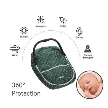 Yoofoss Baby Car Seat Cover Winter Carseat Canopies Cover to Protect Baby from Cold Wind, Super Warm Plush Fleece Baby Carrier Cover for Infant Boys Girls (Pink)
