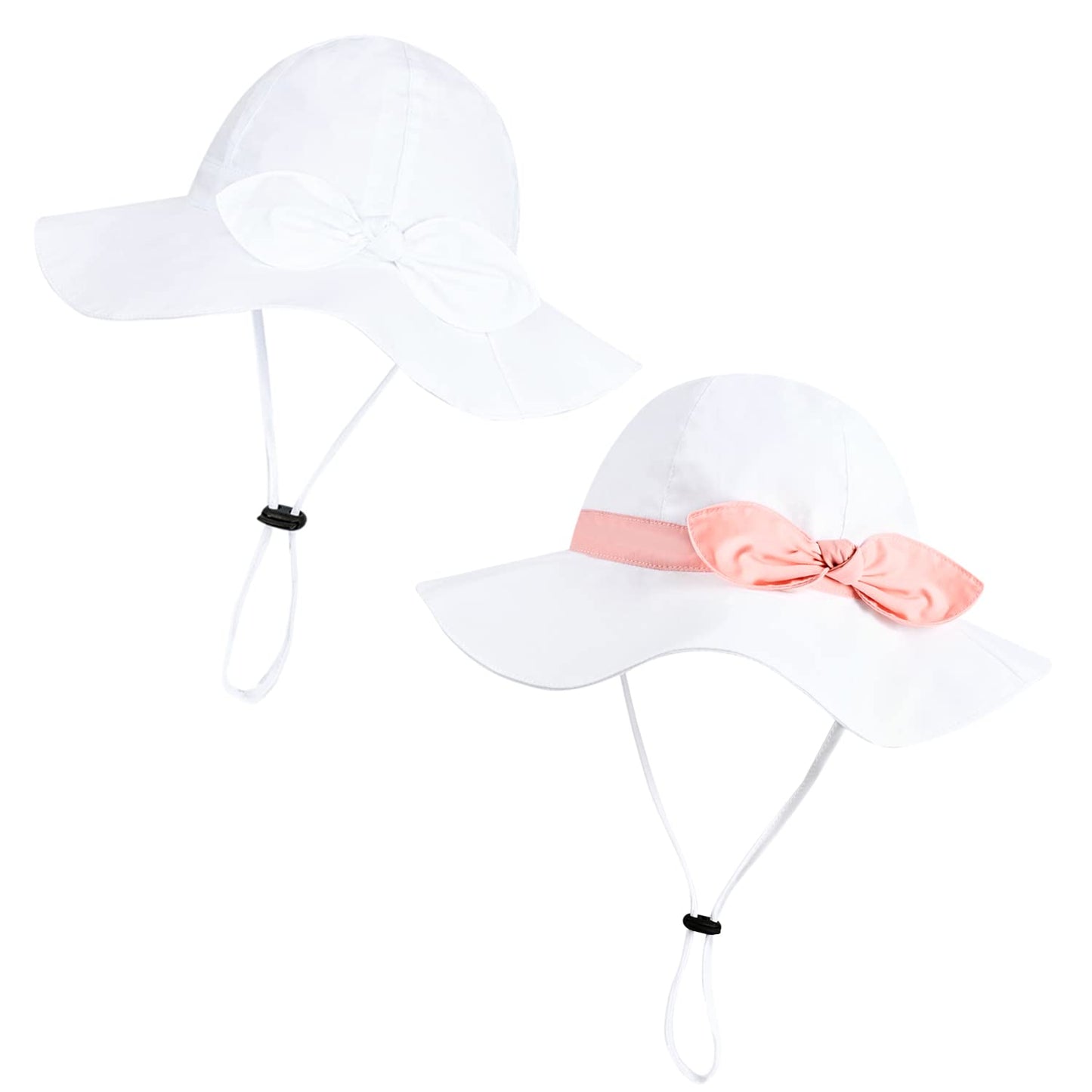 Baby Girl Sun Hat with UPF 50+ Outdoor Adjustable Beach Hat with Wide Brim Bucket Hats