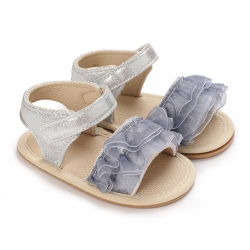 COSANKIM Baby Girl Sandals Rubber Sole Summer Outdoor Infant First Walker Crib Dress Shoes Baby Sandals