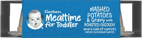 Gerber Meal Time for Toddlers Mashed Potatoes and Gravy with Roasted Chicken With Carrots, 6.6 Oz