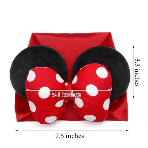 JIAHANG Baby Leopard Bows Turban Knotted Head Wraps, Hair Bows Headbands Stretchy Hair bands for Infant Toddlers Girls (pink leopard)