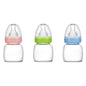 Kisangel Glass Baby Bottles, 3pcs Mini Babies Feeders Bottles 60ml with for Newborn Essentials Travel Outdoor, Pink Green Blue