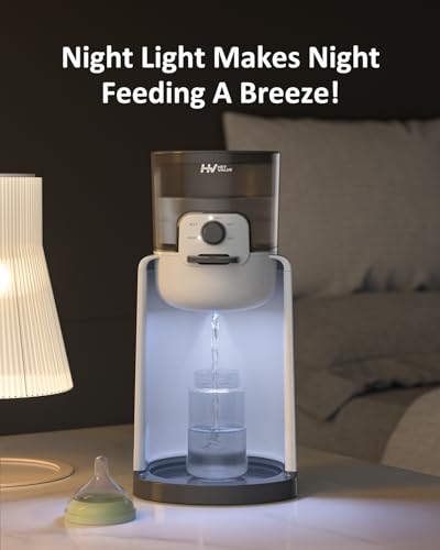 Water Warmer, HEYVALUE Baby Bottle Warmer, Formula Maker with Night Light, 4 Temperature Control & 72H Keep Warm, Detachable Tank, Instantly Dispenses Warm Water, Feed Baby More Easier and Healthier