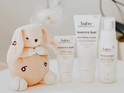Babo Botanicals Sensitive Baby Fragrance-Free Diaper Cream - 25% Natural Zinc Oxide - Calendula, Shea & Cocoa Butter - EWG Verified - Vegan- from Birth on - 1 or 2 Pack Tube - 6oz Jar
