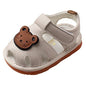 Childrens Bear Leather Foam Sandals Baby Boys Girls Hook Loop Flat Wide Barefoot Shoes Summer Outdoor Casual Water Shoes