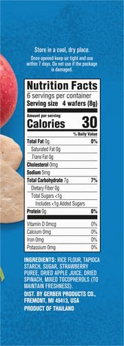 Gerber Snacks for Baby Teethers, Strawberry Apple Spinach, 1.7 oz Box (12 Pack)