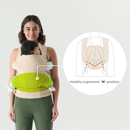 Baby Carrier for Newborns to Toddlers | Cozy Wrap with Lumbar Support | Soft Fabric, 7-35lbs Adjustable Fit | Brown Zebra Pattern