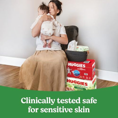 Huggies Natural Care Sensitive Baby Wipes, Unscented, Hypoallergenic, 99% Purified Water, 15 Flip-Top Packs (960 Wipes Total)