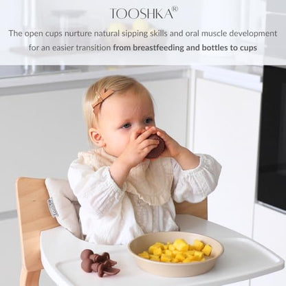 Tooshka® | Set of Four Tiny Cups | Baby-Led Weaning Essentials for Toddlers 6+ Months of Age | BPA, Lead, & Phthalate Free