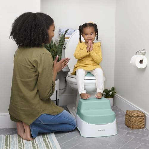 Ingenuity Prepare to Potty 3-in-1 System - Potty Training Toilet, Topper, Step Stool, Easy Setup, Pink, for Toddlers 18 Months+