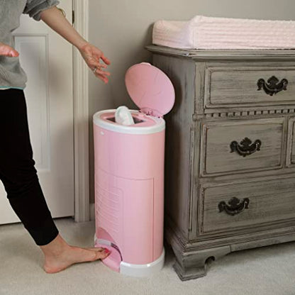 Diaper Dekor EKO Plus Diaper Pail Gift Set, White | ONLY Eco-Friendly Diaper Pail Made with 70% Recycled Materials | Comes with up to a Year's Supply Worth of Diaper Dekor Refills!